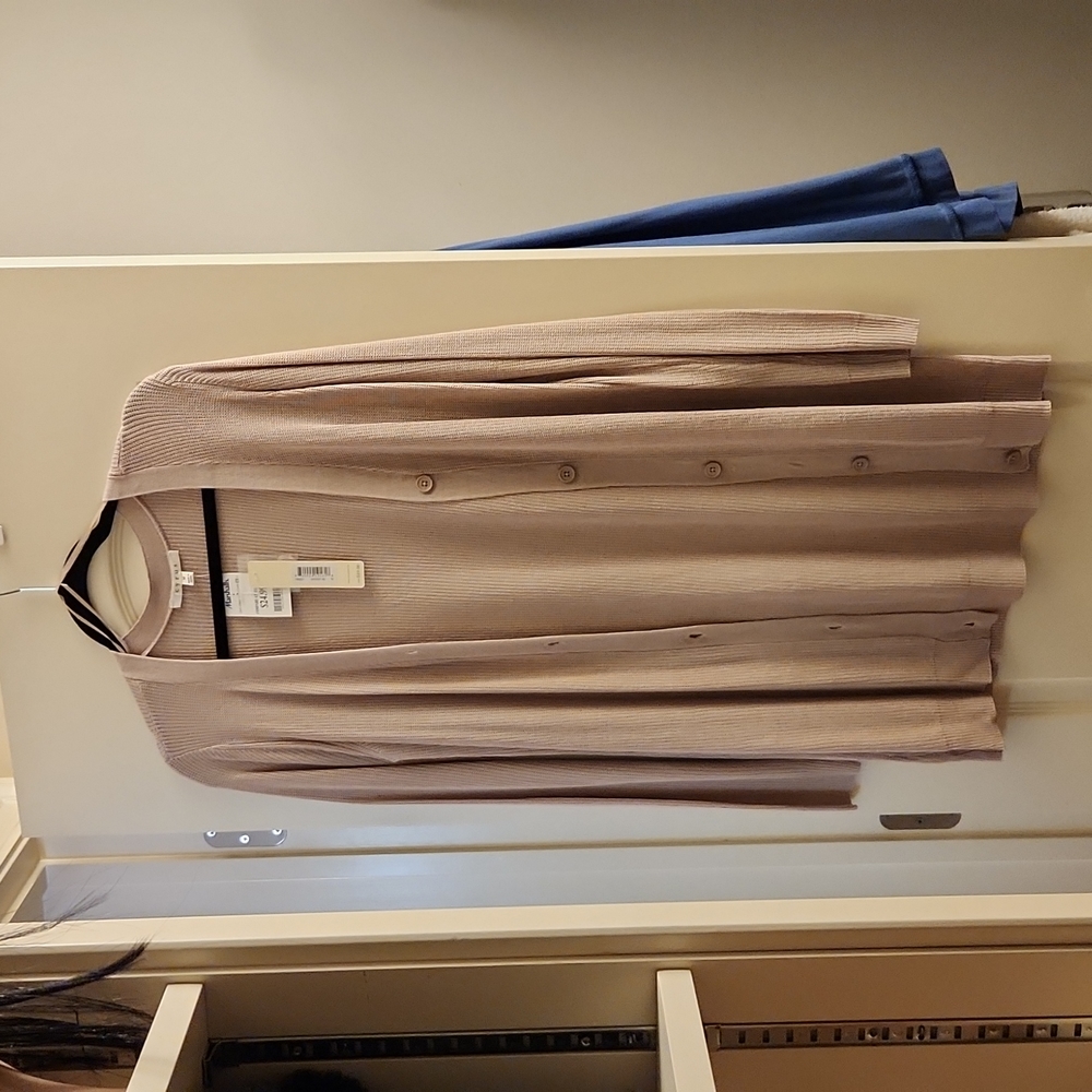 Cyrus Beige Lightweight Long Cardigan M